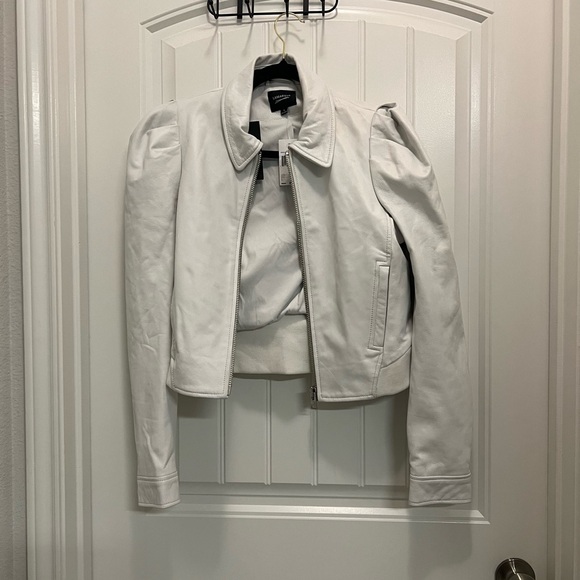 NWT Lamarque Women's White Leather Jacket - Picture 3 of 6